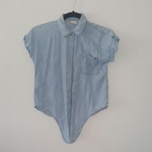 Wonder Nation Kids Sky Blue Casual Button Down Shirt